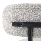 Sleek White Quartz Boucle Bar Stools