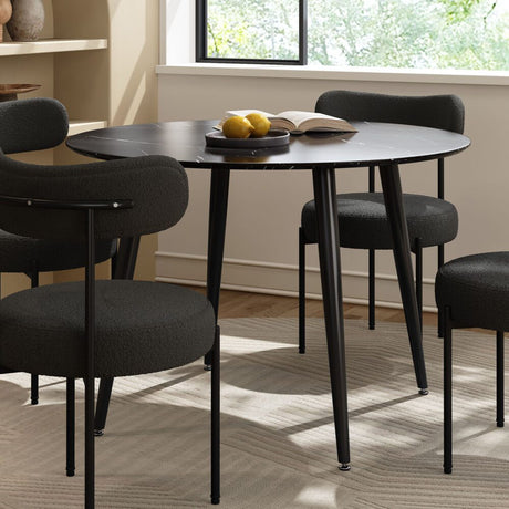 Elegant Marble Effect Round Dining Table