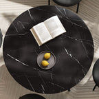 Elegant Marble Effect Round Dining Table