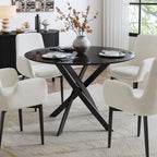 Elegant Black Marble-Effect Dining Table