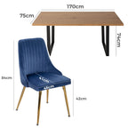 Dinero: Navy Velvet&#038;Natural Table Set