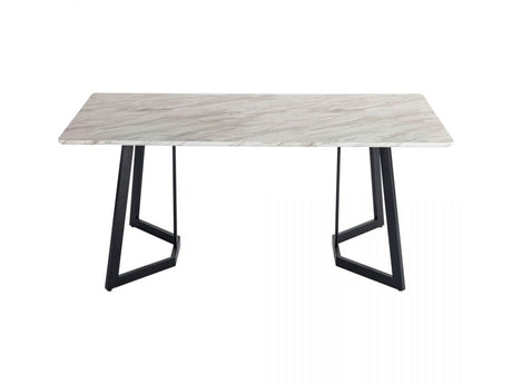 Elegant Rectangular Marble-Effect Dining Table