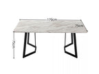 Elegant Rectangular Marble-Effect Dining Table