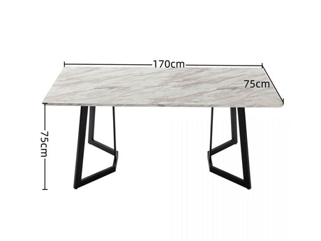 Elegant Rectangular Marble-Effect Dining Table