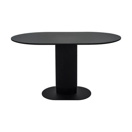 Elegant Black Oval Dining Table