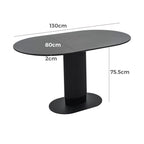 Elegant Black Oval Dining Table