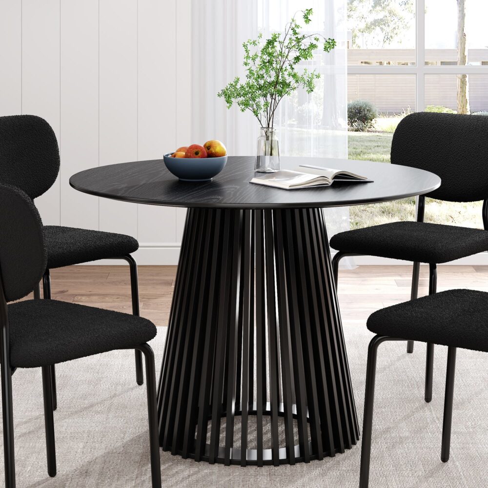 Sleek Silhouette Black Dining Table