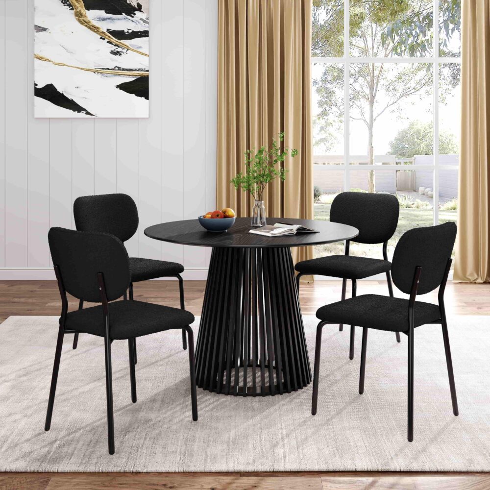 Sleek Silhouette Black Dining Table