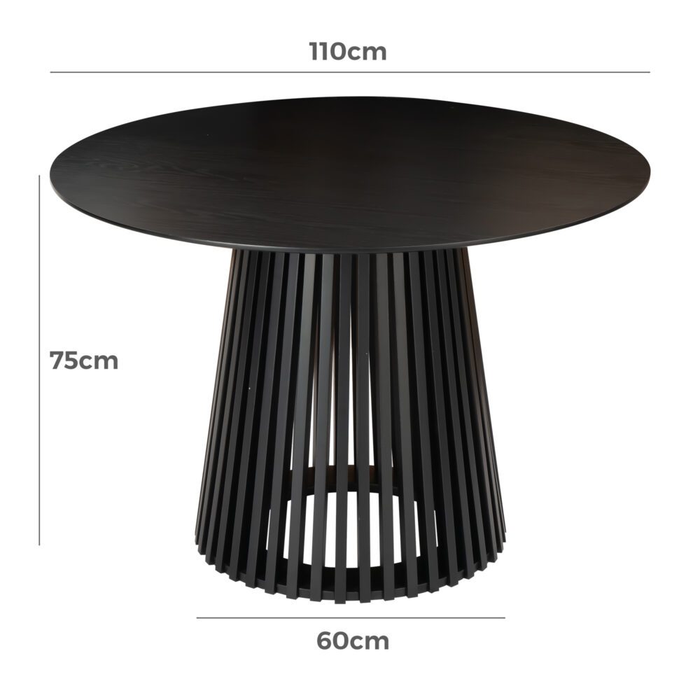 Sleek Silhouette Black Dining Table