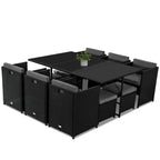Bali 11 Piece Black Outdoor Dining Set