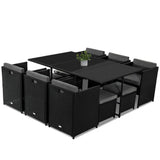 Bali 11 Piece Black Outdoor Dining Set