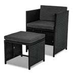 Bali 11 Piece Black Outdoor Dining Set