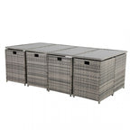 Bali 13PC Grey Rattan Outdoor Dining Set