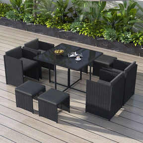 Horrocks 8-Seater Black Outdoor Dining Set