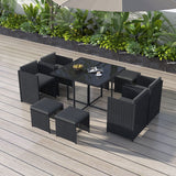 Horrocks 8-Seater Black Outdoor Dining Set