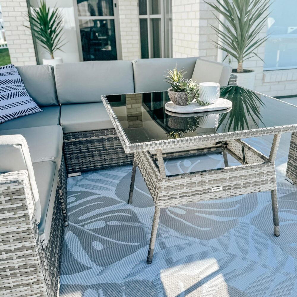 Elegant Grey 8-Piece Outdoor Dining Set