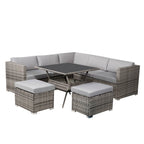 Elegant Grey 8-Piece Outdoor Dining Set