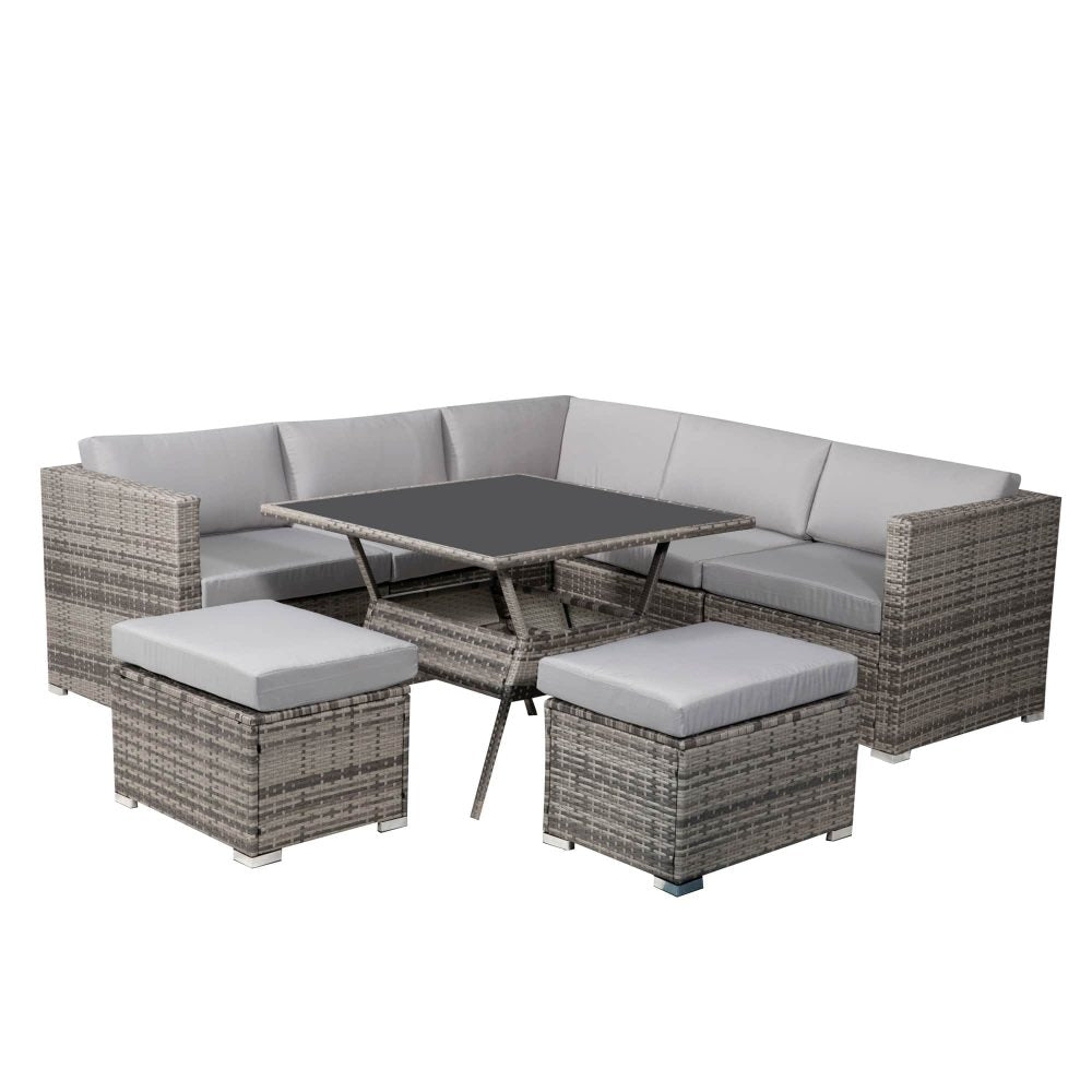 Elegant Grey 8-Piece Outdoor Dining Set