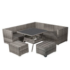 Elegant Grey 8-Piece Outdoor Dining Set