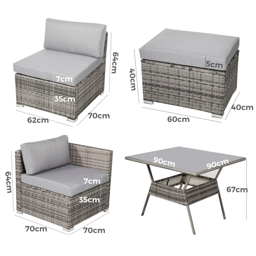 Elegant Grey 8-Piece Outdoor Dining Set