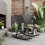 High Back Rocking Chair - Black Metal