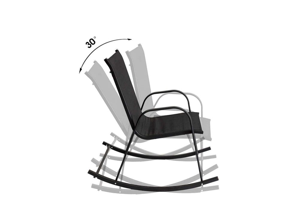 High Back Rocking Chair - Black Metal