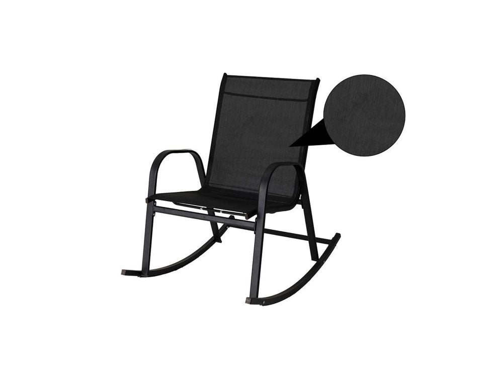High Back Rocking Chair - Black Metal
