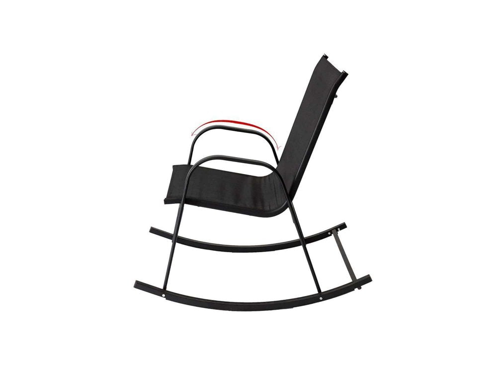 High Back Rocking Chair - Black Metal