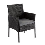 Elegant Black Wicker Dining Set for 6