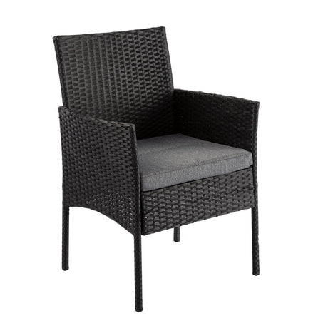 Elegant Black Wicker Dining Set for 6