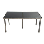 Rural Style Grey Wicker 6-Seater Dining Set