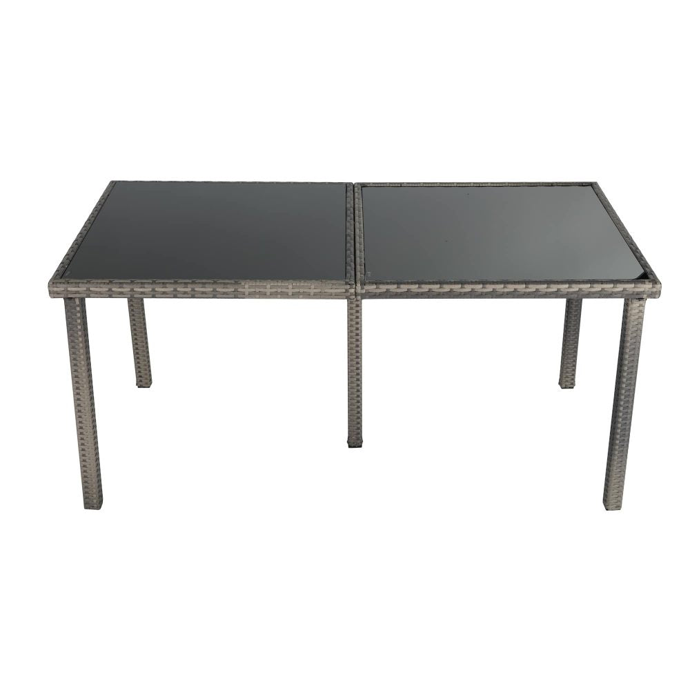 Rural Style Grey Wicker 6-Seater Dining Set