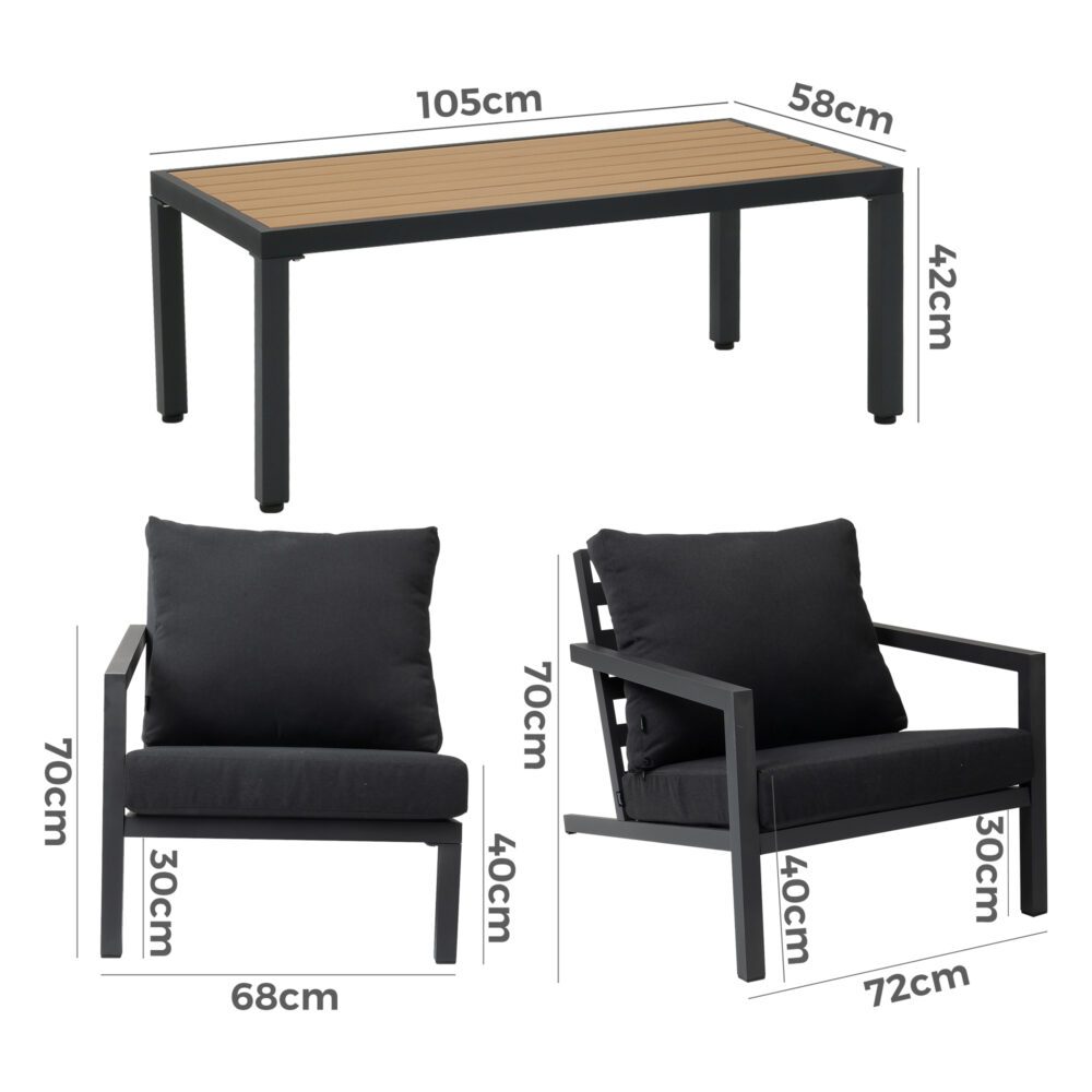 Aidan Slate Grey 5-Piece Garden Sofa Set