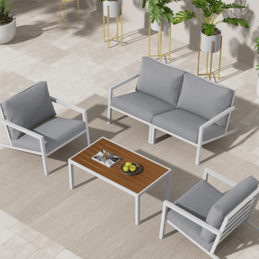 Aidan Contemporary 5-Piece Outdoor Sofa Set