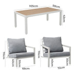 Aidan Contemporary 5-Piece Outdoor Sofa Set