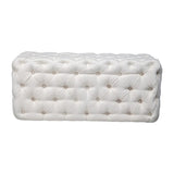 Elsa Tufted Ottoman - Beach Boucle White