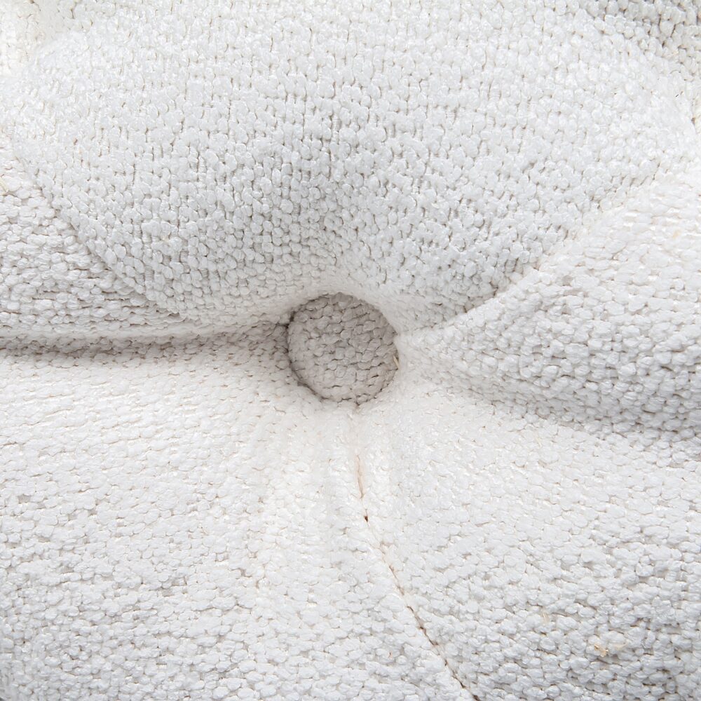 Elsa Tufted Ottoman - Beach Boucle White