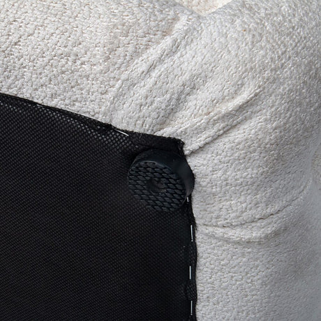 Elsa Tufted Ottoman - Beach Boucle White