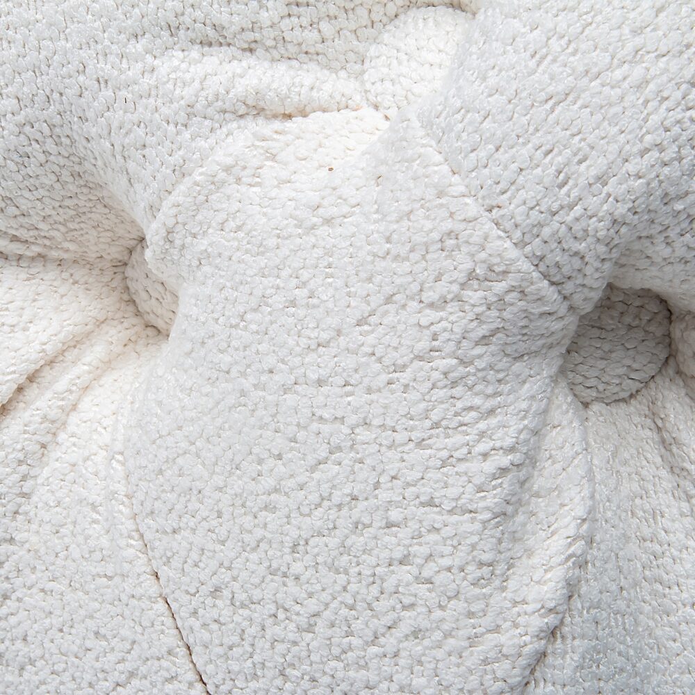 Elsa Tufted Ottoman - Beach Boucle White