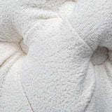 Elsa Tufted Ottoman - Beach Boucle White