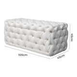 Elsa Tufted Ottoman - Beach Boucle White