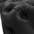 Black Leathaire Rectangular Ottoman