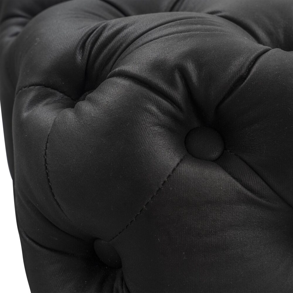 Black Leathaire Rectangular Ottoman