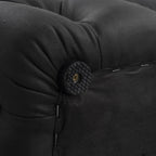 Black Leathaire Rectangular Ottoman