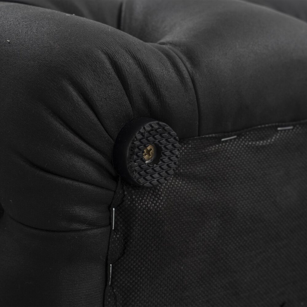 Black Leathaire Rectangular Ottoman