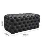 Black Leathaire Rectangular Ottoman