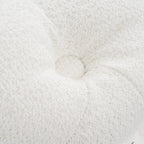 Bouclée White Round Ottoman