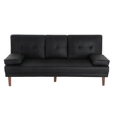 Versatile Black 3 Seater Sofa Bed with Cup Holder