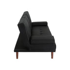 Versatile Black 3 Seater Sofa Bed with Cup Holder