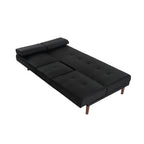 Versatile Black 3 Seater Sofa Bed with Cup Holder